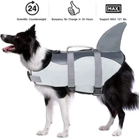 quick dry dog swimming vest shark rescue handle dog life jacket adjustable safety swimsuit preserver for puppy summer clothes
