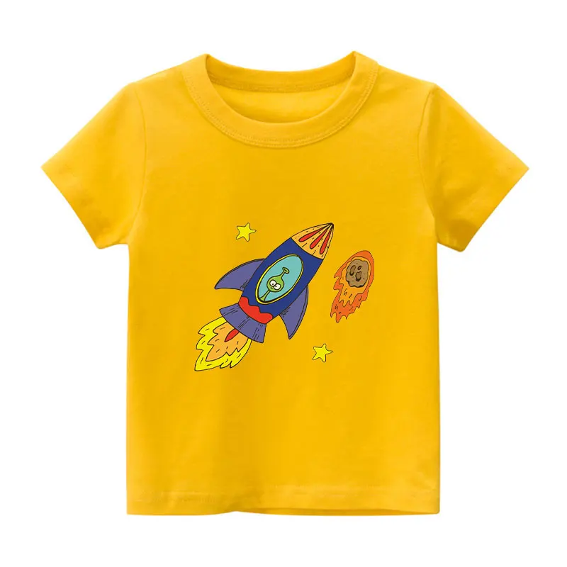 Kids Unicorn Dinosaur T-shirts Cartoon Printed Girls Tees Children Tops Short-sleeve Clothes