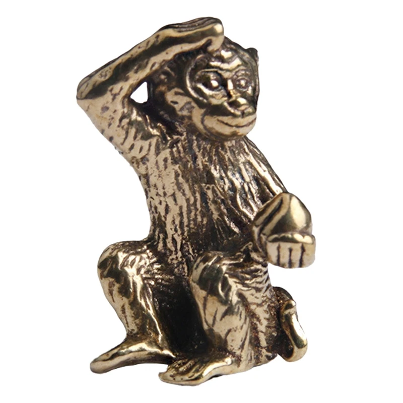 

Bronze Mini Monkey Statue Monkey Statue Landscape Accessories, Tea Table, Desk Antique Small Bronze Ware