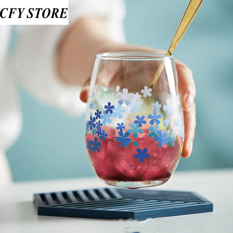 

350ml Glass Hot and Cold Color Changing Mug Breakfast Cereal Cup Milk Coffee Mug Beer Cup Simple Office Kettle Drinking Utensil