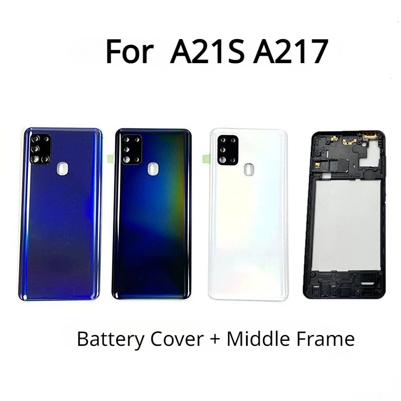 

Back Cover For Samsung Galaxy A21S A217 A217F Rear Door Housing Case Battery Cover with Middle Frame Repair Parts