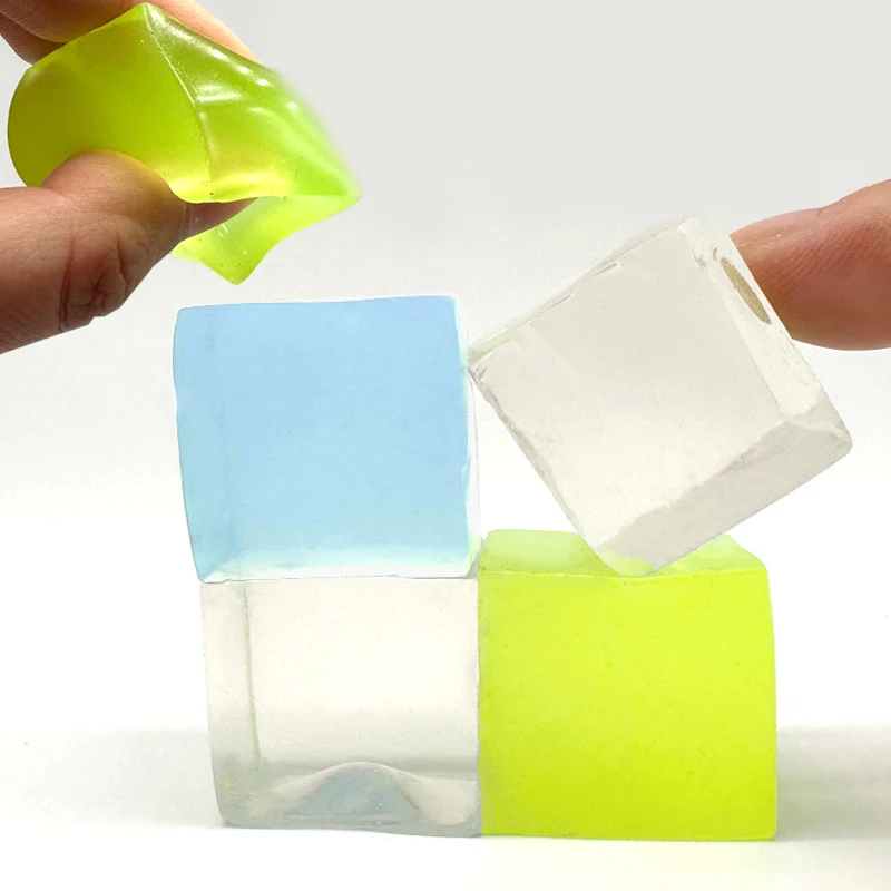 3 Pcs HOT SALE New Sea Salt Ice Cube Squeeze Soft Elastic Toys Creative TPR Fun Summer Cute Ice Cube Decompression Toys