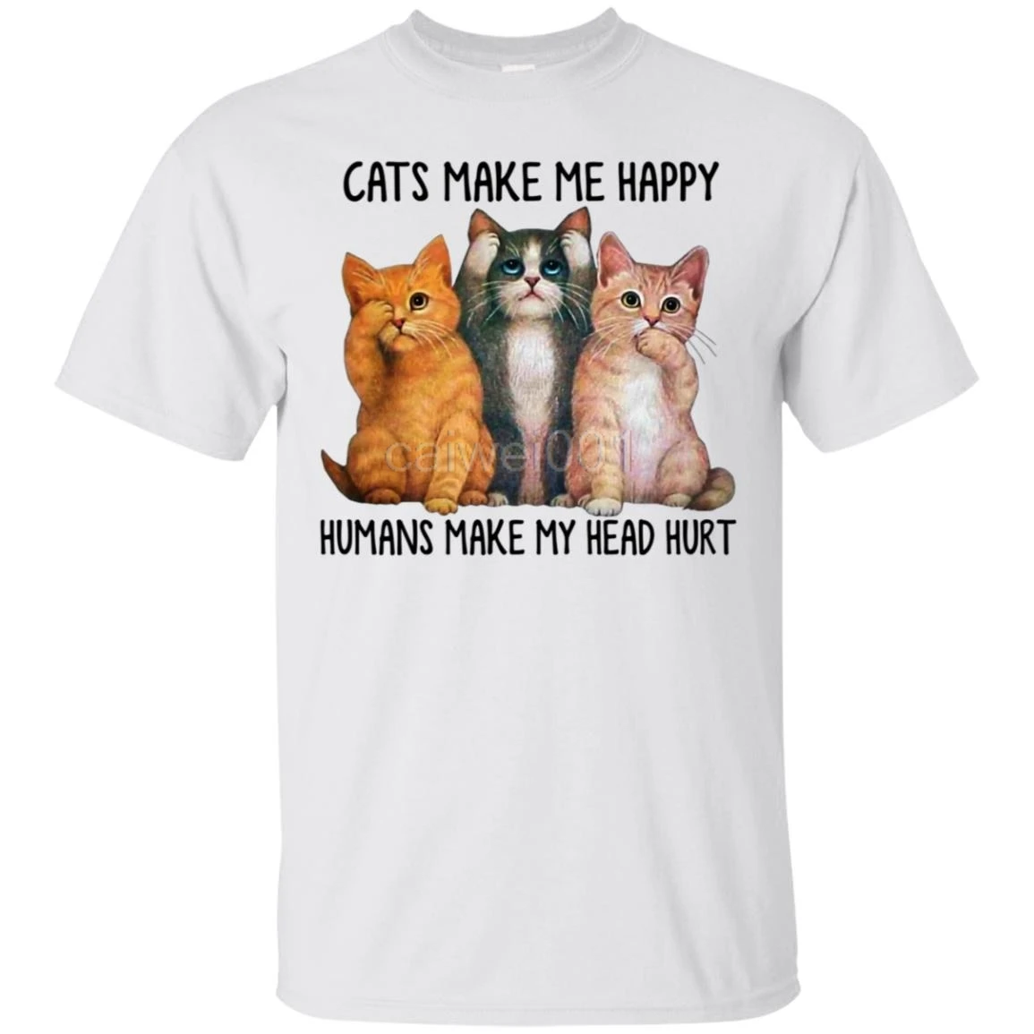 

Новая модная футболка с принтом кошки «сделай меня счастливым человеком»