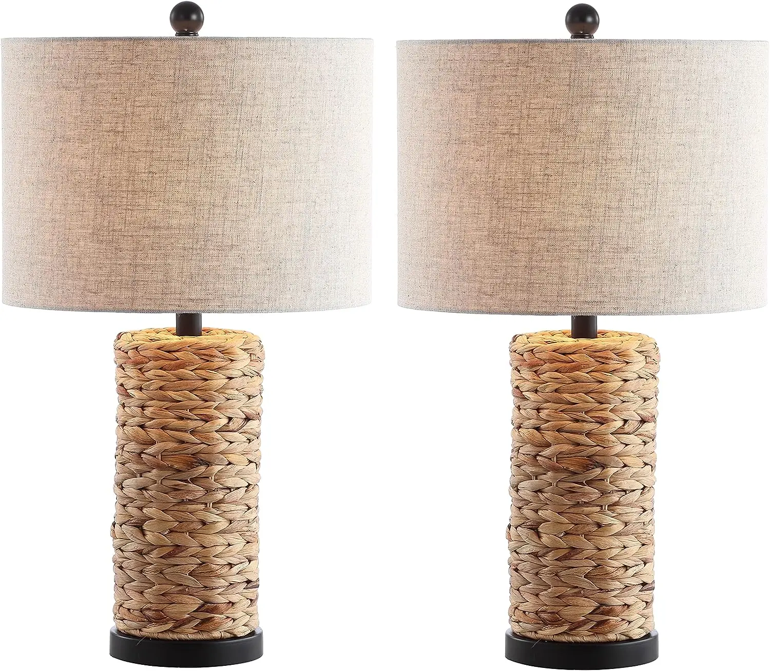 

Set of 2 Table Lamps Elicia 25" Sea Grass LED Coastal for Bedroom, Living Room, Office, College Dorm, Coffee Table, Bookcas Coo