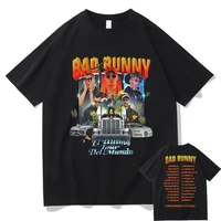 sale new bad bunny regular men women hip hop oversized t shirts el ultimo tour del mundo 2022 double sided graphic print tshirt