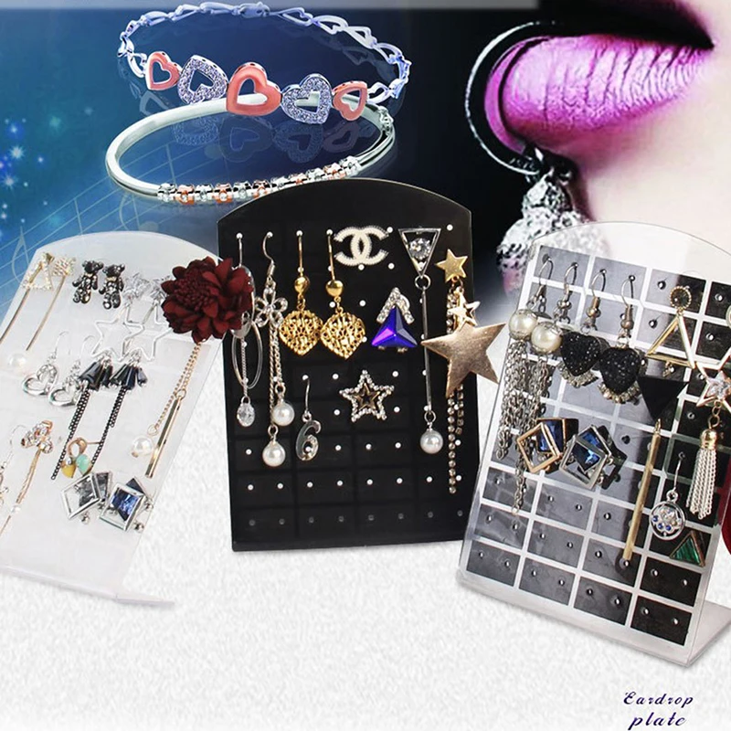 

72 Holes Earrings Display Stand Rack Jewelry Holder Shelf Ear Stud Show Storage Organizer Gift For Women Girls Desktop Decor