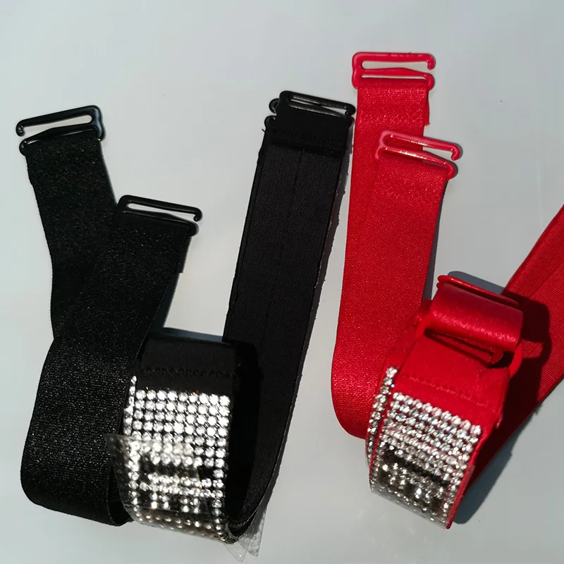 houlder Strap Rhinestone LOGO Slip-Resistant Bra Straps Belt Buckle Bra Shoulder Strap Women Underwear Bra Intimates Accessories