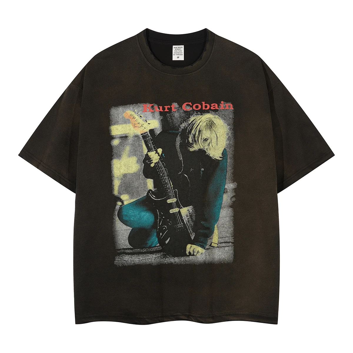 

Graphic T shirts Harajuku Oversized T-shirt Cotton Retro Washed Rocker Print Tops Men Streetwear Hip Hop Summer Vintage Clothes