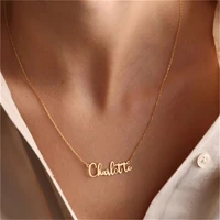 custom stainless steel necklaces for women fashion name personalized pendant jewelry chain gold necklace jewelry exquisite gift