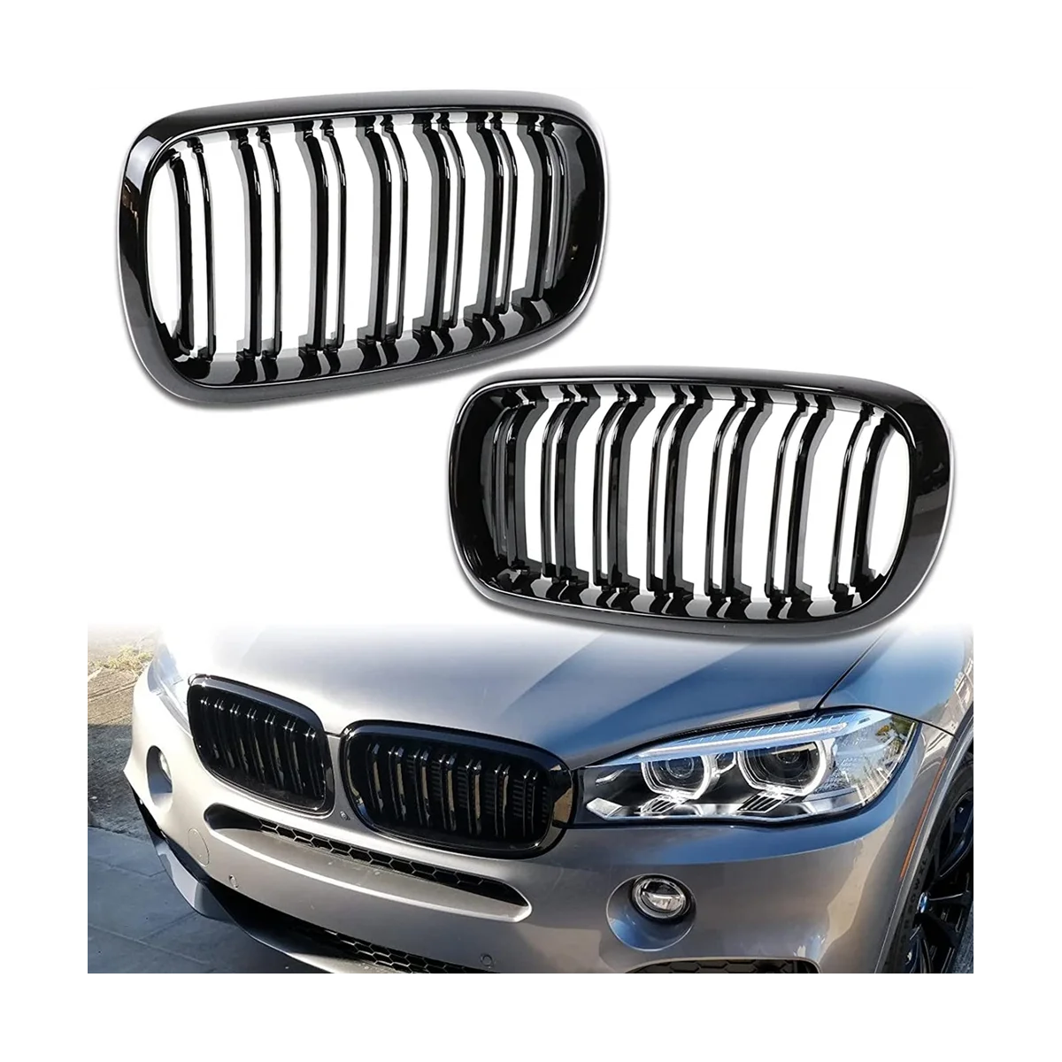 

Front Bumper Kidney Grille Grill Cover Replacement for BMW X5 F15 X6 F16 X5M F85 X6M F86 2014-2019 Accessories