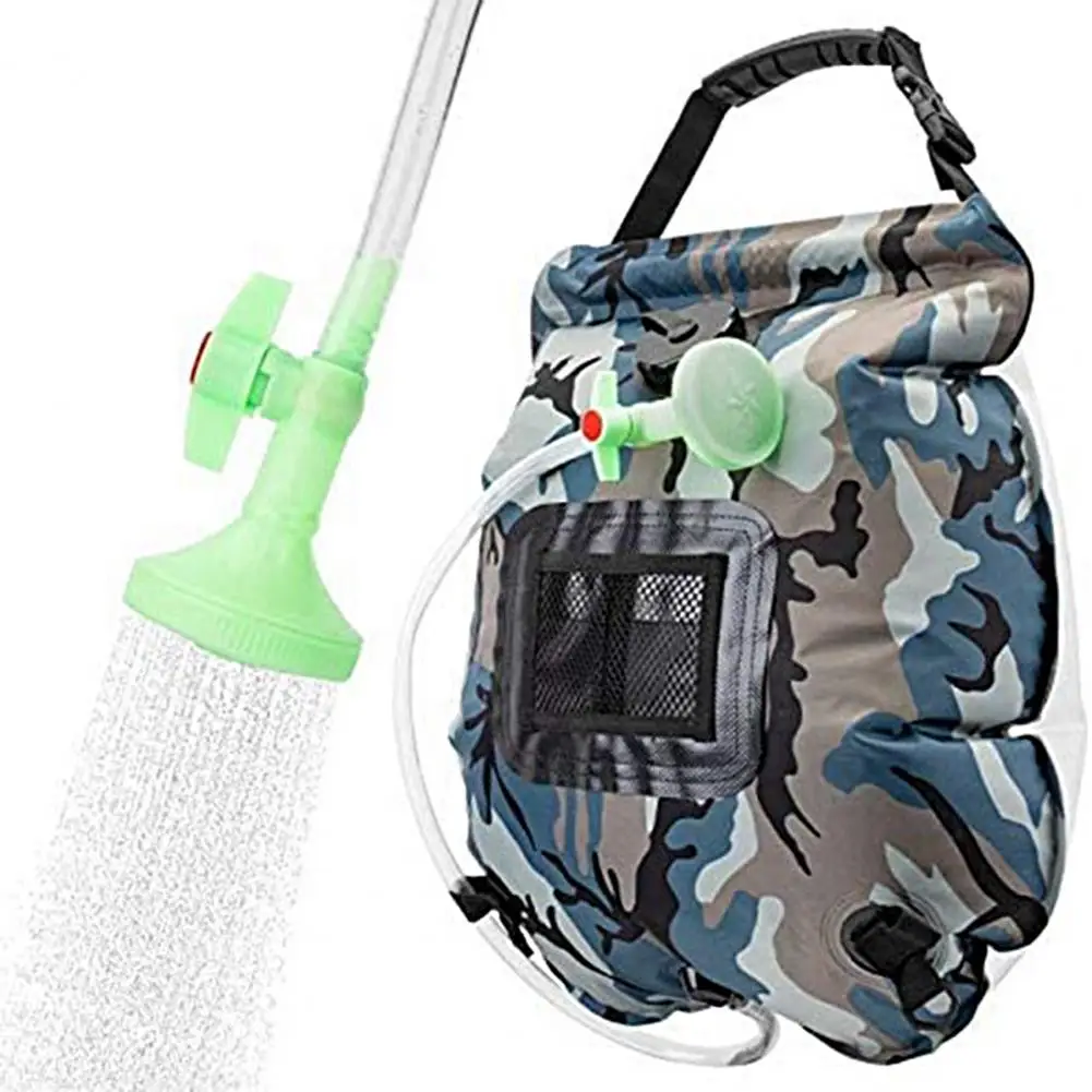 

20L Camp Shower Bag Solar Energy Heated Portable Folding Outdoor Bath Bag Travel Hiking Climbing PVC Water Bag