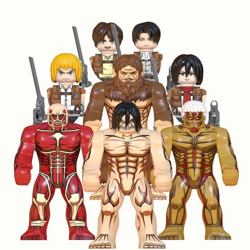 

Конструктор «атака на Титанов», аниме мультяшный кирпич, мини Экшн-фигурки, строительные блоки Erem Jaeger Armin Levi Mikasa doll