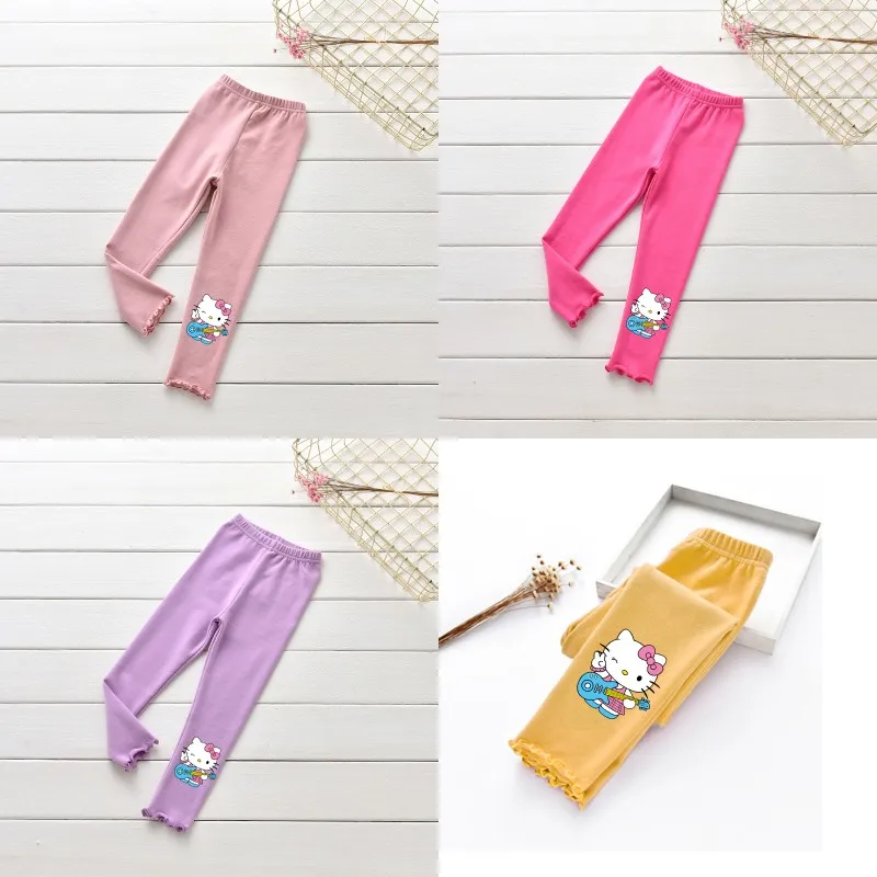 

Hello Kitty Sanrio Kawaii Anime Girl Child Leggings Children Fitness Running Yoga Pants Cute Cartoon Kids Baby Trousers Clothing
