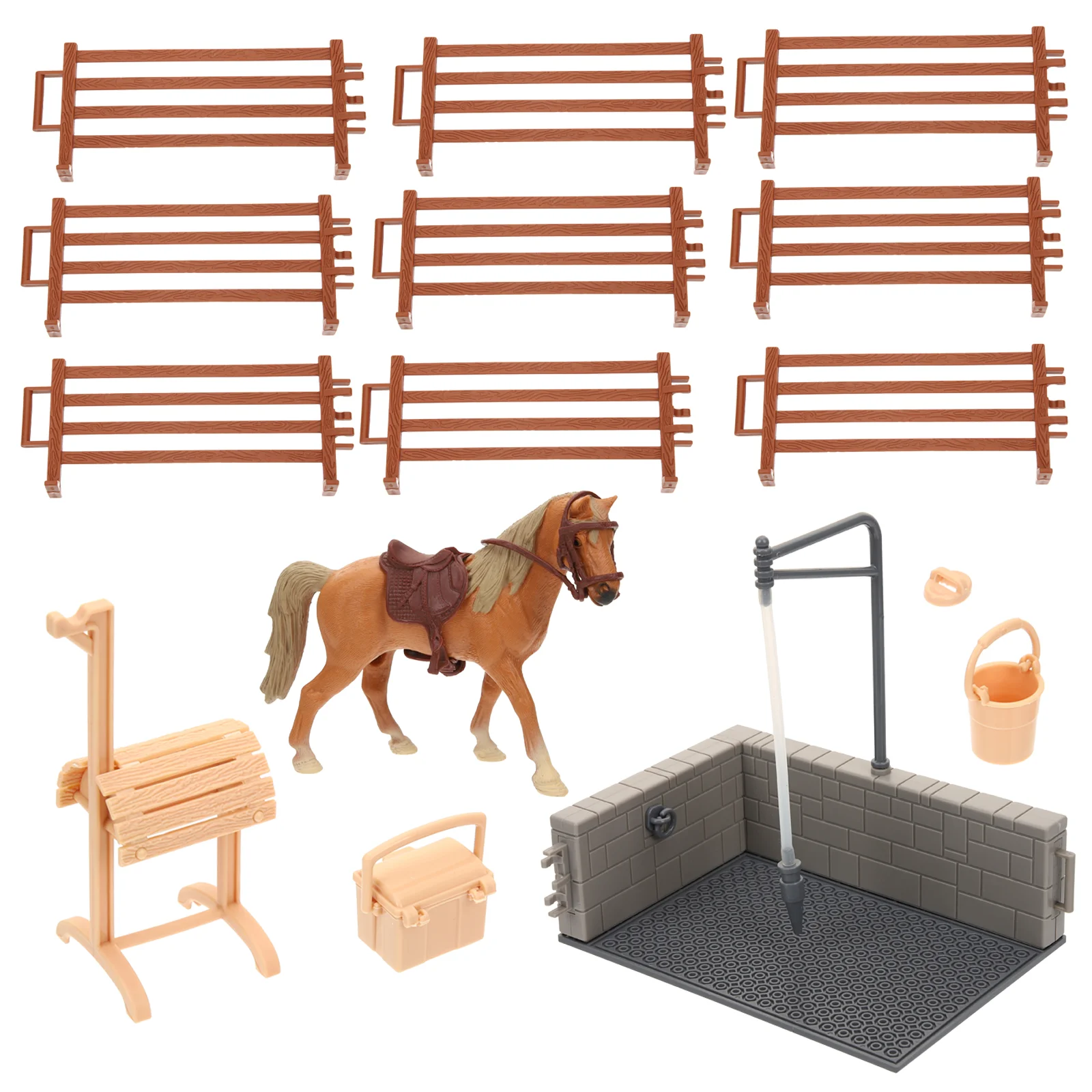 

Farm Horse Toys Barn Toy Kids Playset Animals Educational Figurines Figures Fence Barnyard Farmhouse Figure Action Fencing