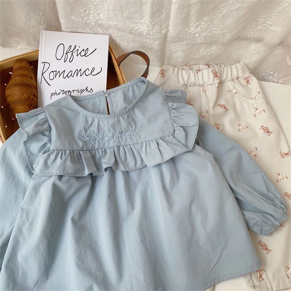 

Melario Cute Toddler Girls Shirts Spring Long Sleeve Blouse Casual Cotton Kids Clothes Tops Embroidered Korean Baby Kids Blouses