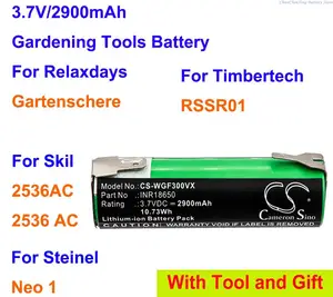 Cameron Sino 2900mAh Battery for For RELAXDAYS Gartenschere, For SKIL 2536 AC, 2536AC, For STEINEL Neo 1, For TIMBERTECH RSSR01