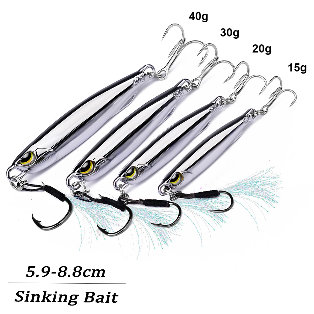 Металлическая бионическая приманка двойные крючки 15/20/30/40 г