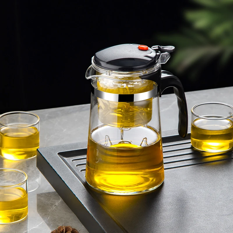 

Heat Resistant Glass Teapot Chinese Tea Set Kung Fu Puer Kettle Coffee Glass Maker Convenient Office Tea Pot With filter