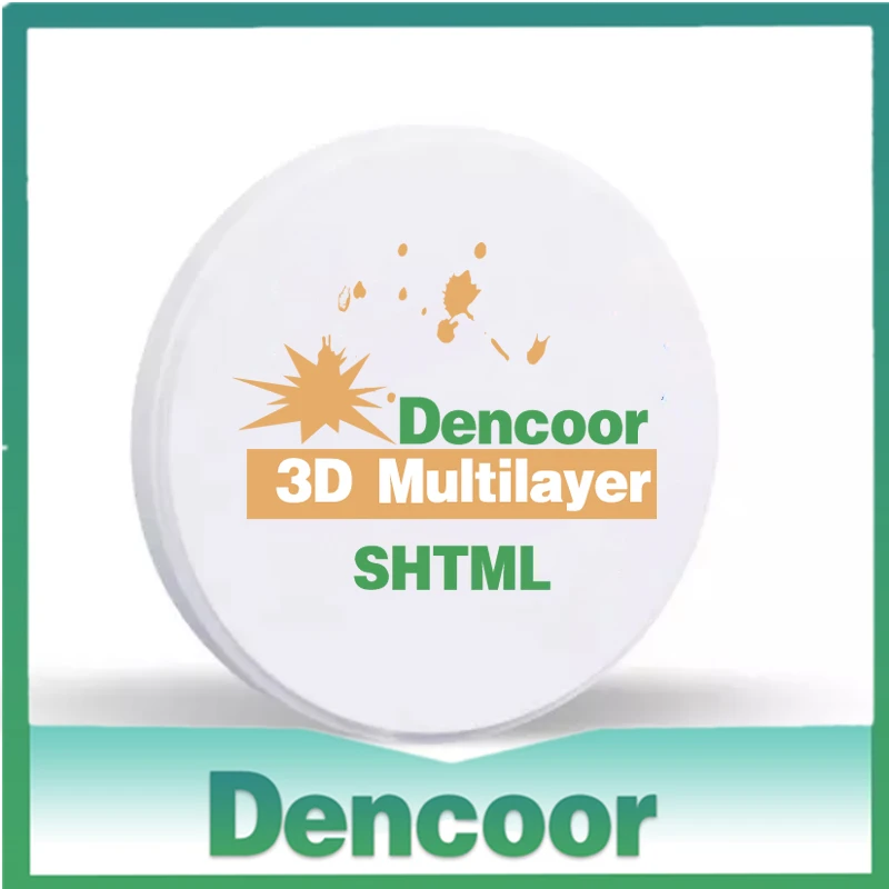 SHTML 3D Dental Zirconia Multilayer Block A1 A2 A3 Colors Dental Material Cad Cam Zirconium Disc 98MM Ceramic Blank