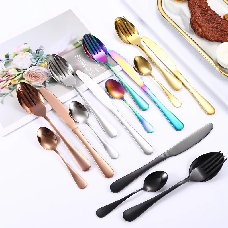 

Gold-plated Stainless Steel Western Tableware Steak Knife And Fork Amazon Sells Stainless Steel Knife And Fork Spoon