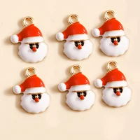 10pcs 1317mm christmas charms cartoon santa claus pendants for bracelets earrings diy jewelry making accessories