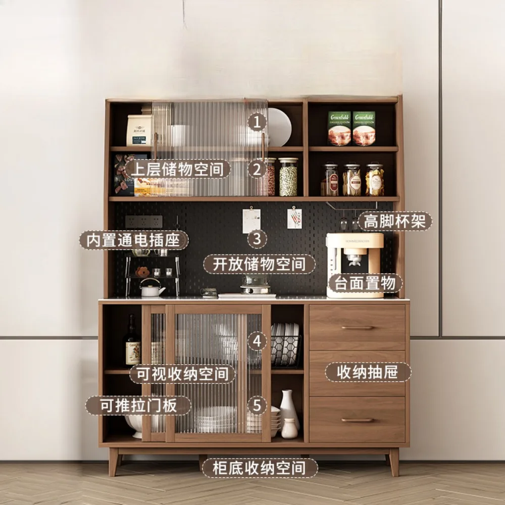 Скандинавский высокий шкаф из массива дерева встроенный в современную