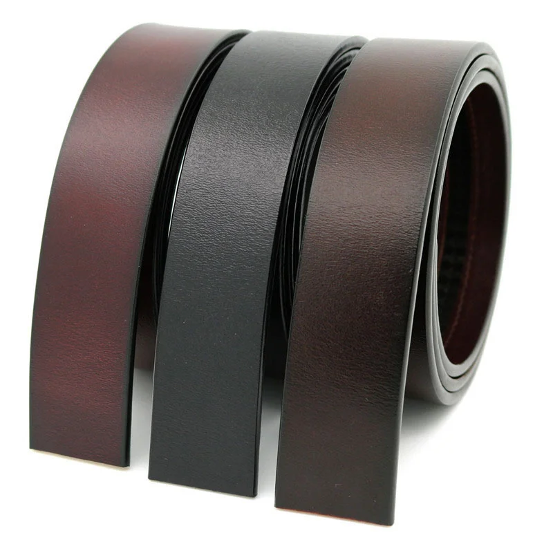 

Men's Cow Leater No Buckle 3.5cm Wide Real enuine Leater Belt Witout Automatic Buckle Strap Desiner Belts Men i Quality