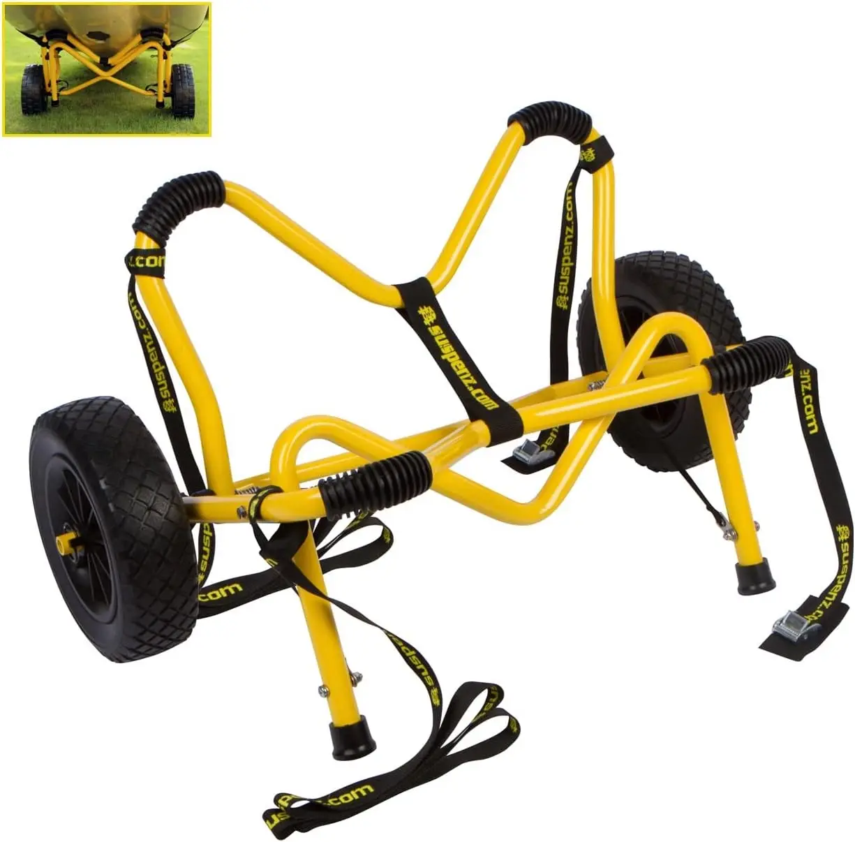 

Trailer Cart, Heavy Duty Deep-V Trolley Carrier with Airless Wheels for Kayaks and Canoes, Yellow (22-6700) Camping stool Rod co