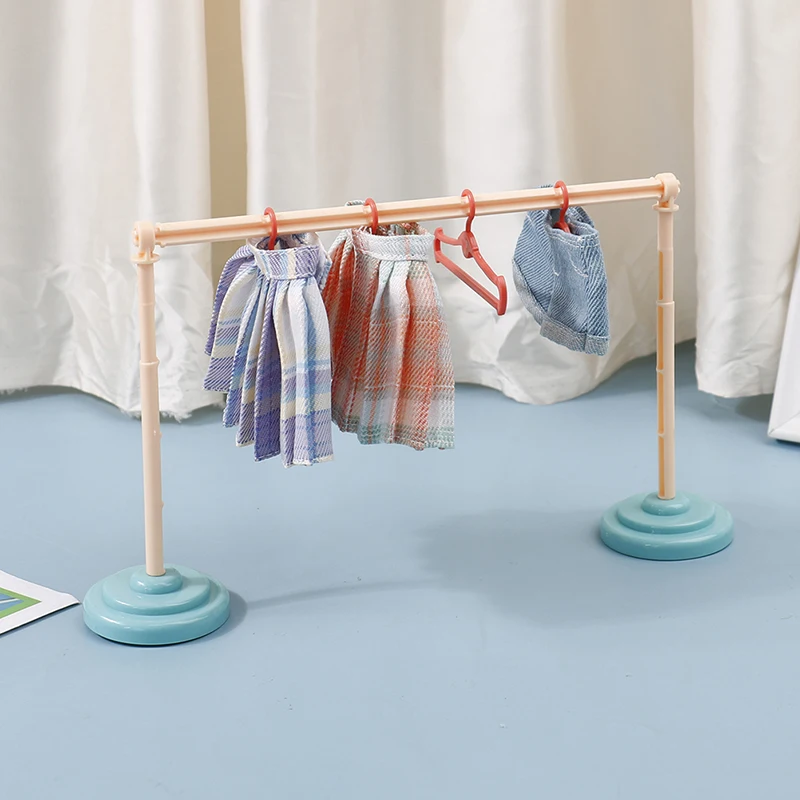 

1Set Doll Plastic Hangers Coat Rack Accessories For Clothes Dress Outfit Skirt Shoes Doll Pretend Play House Gift Toy
