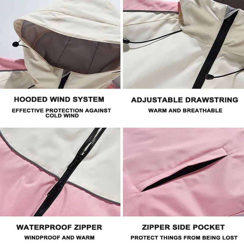 Men's and Women's Ski Wear Male Winter Windproof Waterproof Snowboarding Jacket Pants Female Warm Outdoor Suits