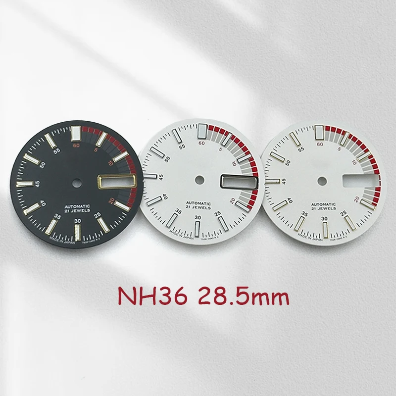 Модный 28 5 мм черный белый цвет циферблат NH36 индивидуальный логотип для часов