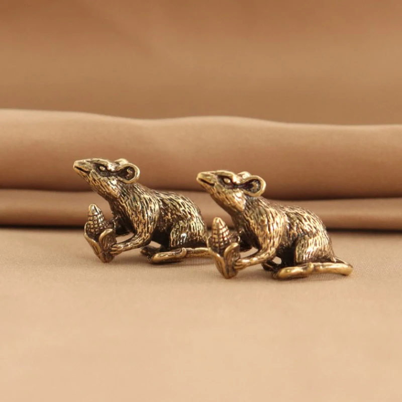 Латунные фигурки животных в виде мышей любви риса брелок для автомобиля подвески