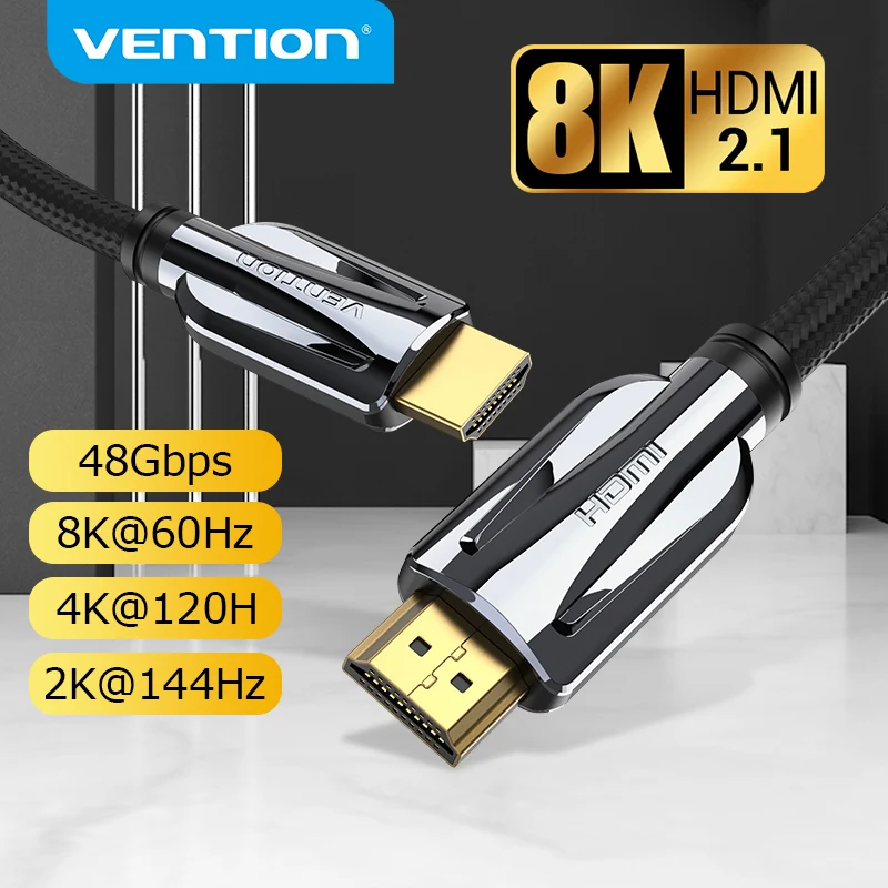 Vention HDMI 2.1 Cable 8K/60Hz 4K/120Hz 48Gbps HDMI Digital Cables HDMI 2.1 Cable Splitter for HDR10+ PS5 Switch Cable HDMI 2.1