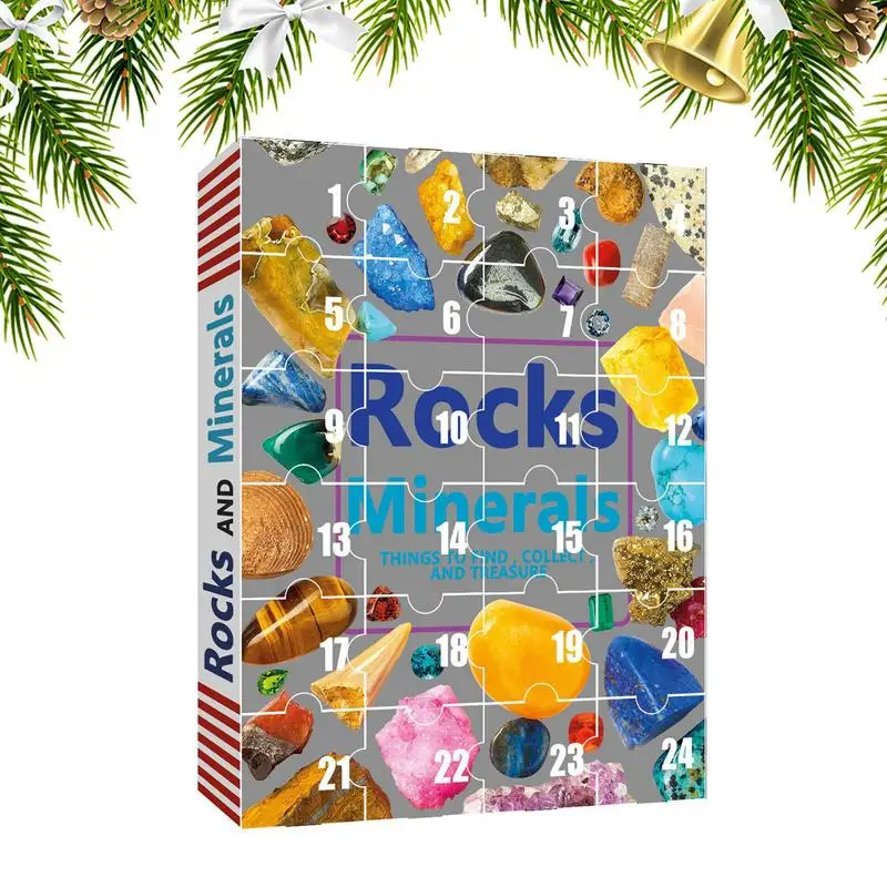 

Ore Christmas Advent Calendar Healing Crystal Christmas Countdown Toys Set With 24 Gemstones Novelty Surprise Gift For Birthday
