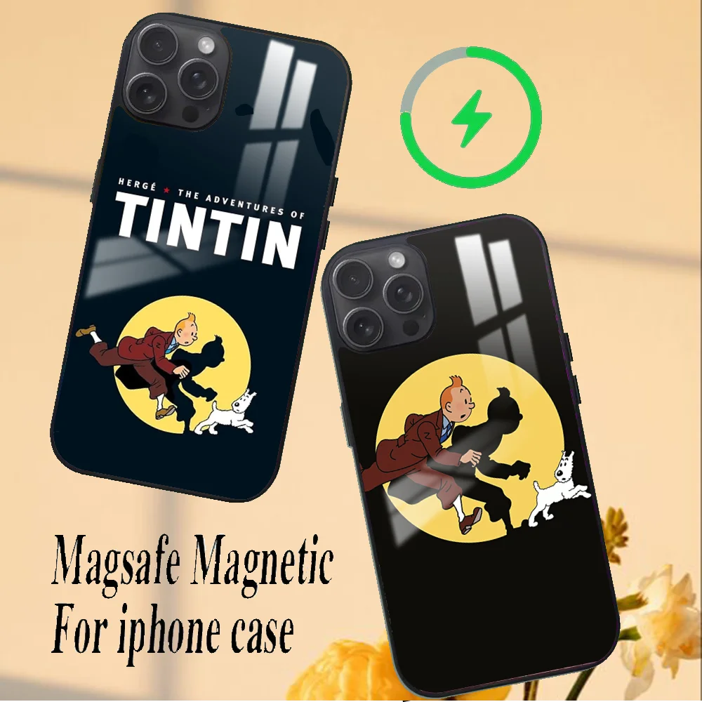 Чехол для телефона Funny The Adventures Of T-tintins iPhone 16 15 14 13 12 11 PRO MAX PLUS мини-магнитный