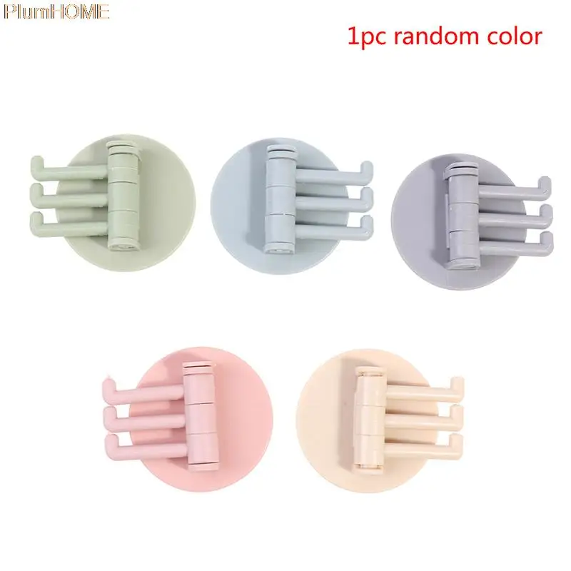 

Three Branch Rotatable Seamless Adhesive Hook Strong Bearing Stick Hook Kitchen Wall Hanger Bathroom Kitchen Supplies Hooks