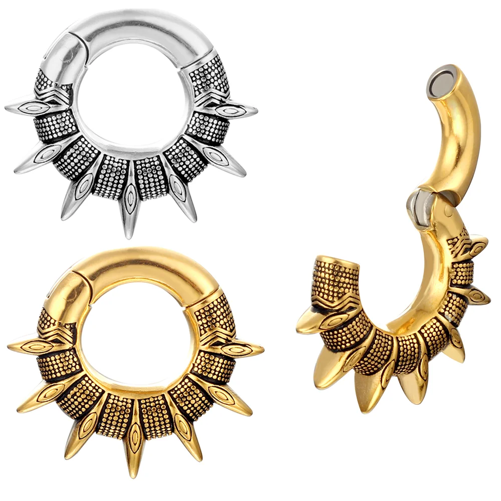 

Earblity Trendy Spiky Ear Weights For Stretched Ear Lobe Hypoallergenic Stainless Steel Ear Plugs Tunnels Piercing Body Jewelry