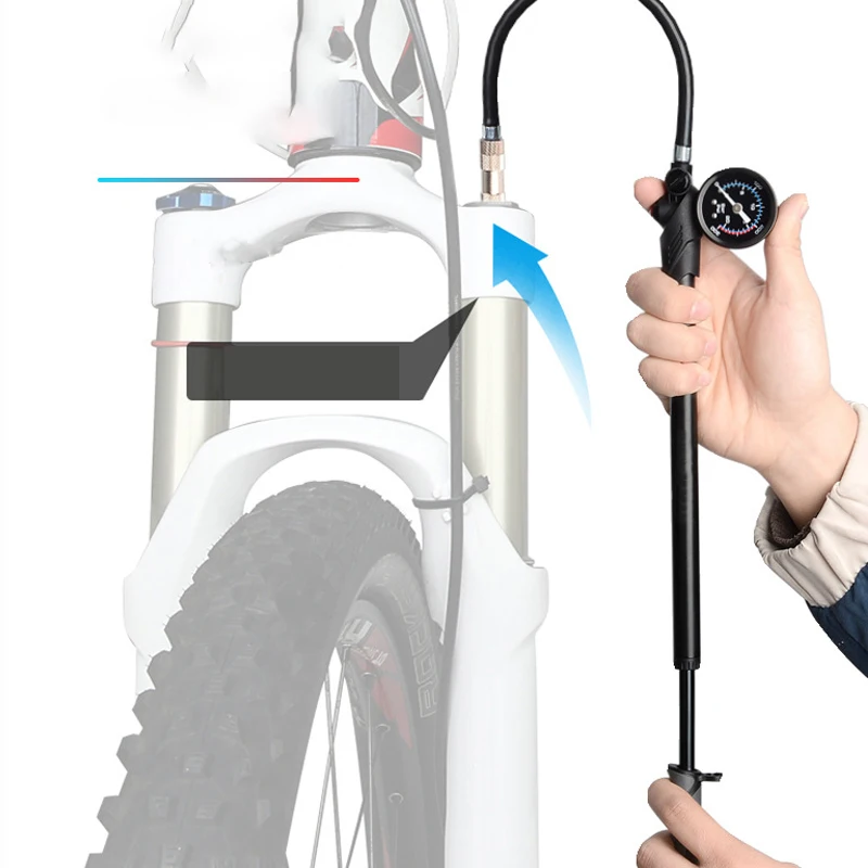 300PSI Bike Air Pump High Pressure MTB Bike Shock Pump With Valve Pressure Gauge For Front Fork Rear Suspension