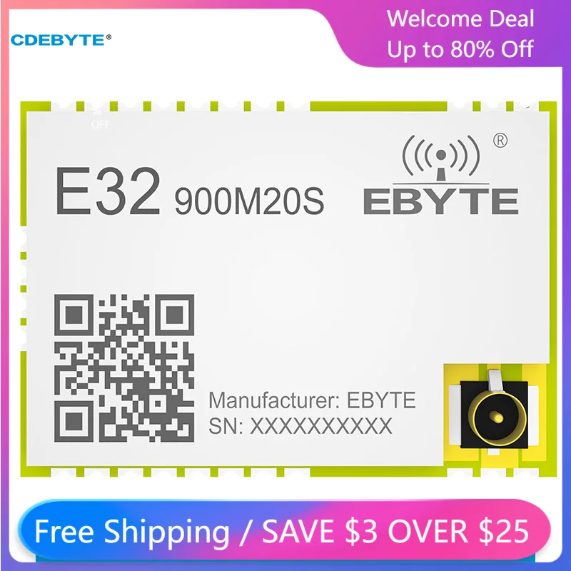 

10Pcs SX1276 E32-900M20S 915MHz IoT Ebyte Wireless LoRa Transmitter and Receiver SMD SPI Stamp Hole/IPEX Low Power Consumption