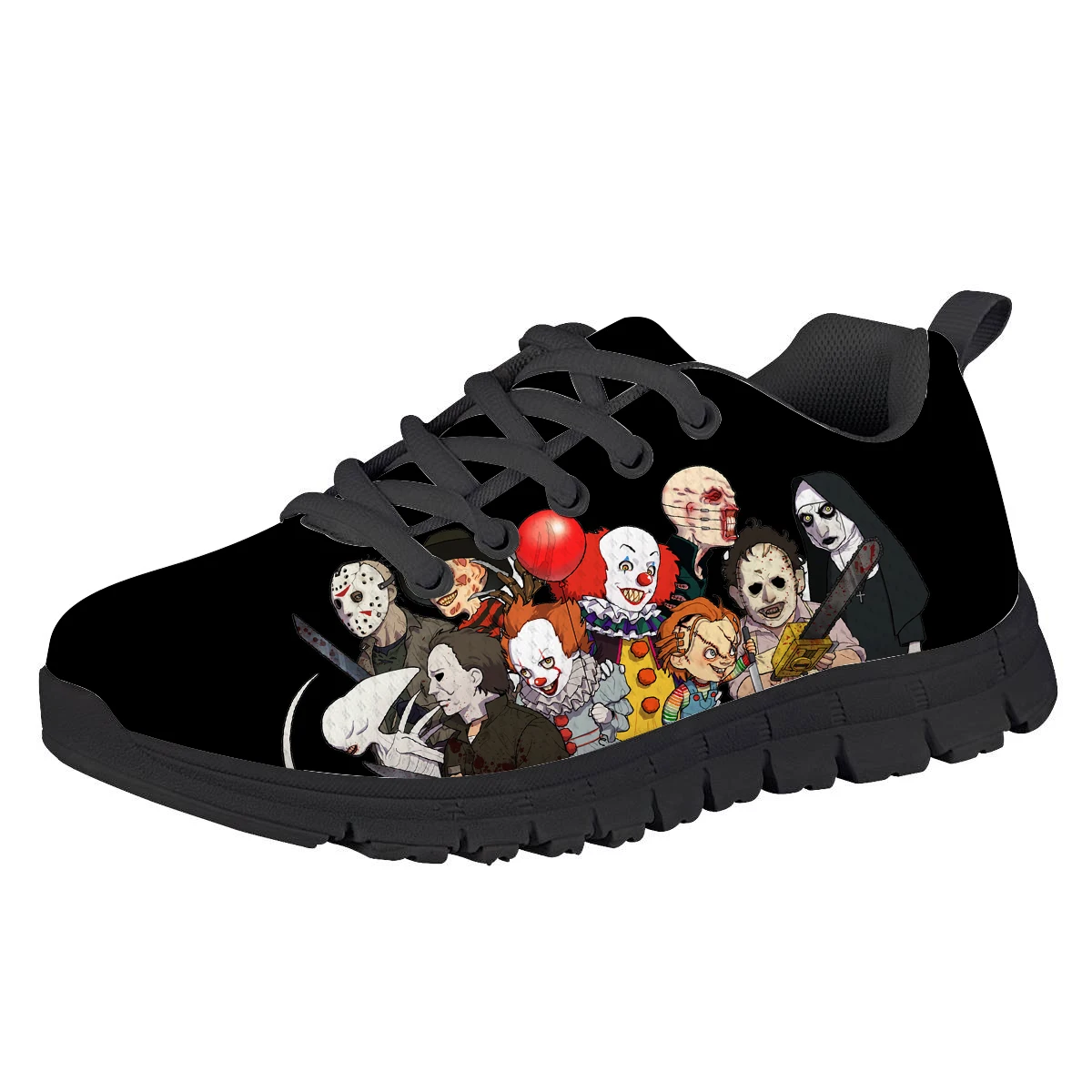 

Кроссовки Детские сетчатые, на шнуровке, с принтом «ужасы»