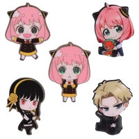 anime spy%c3%97family badge enamel pins cospaly anya metal brooches cute figure jewelry accessories gifts for fans friend