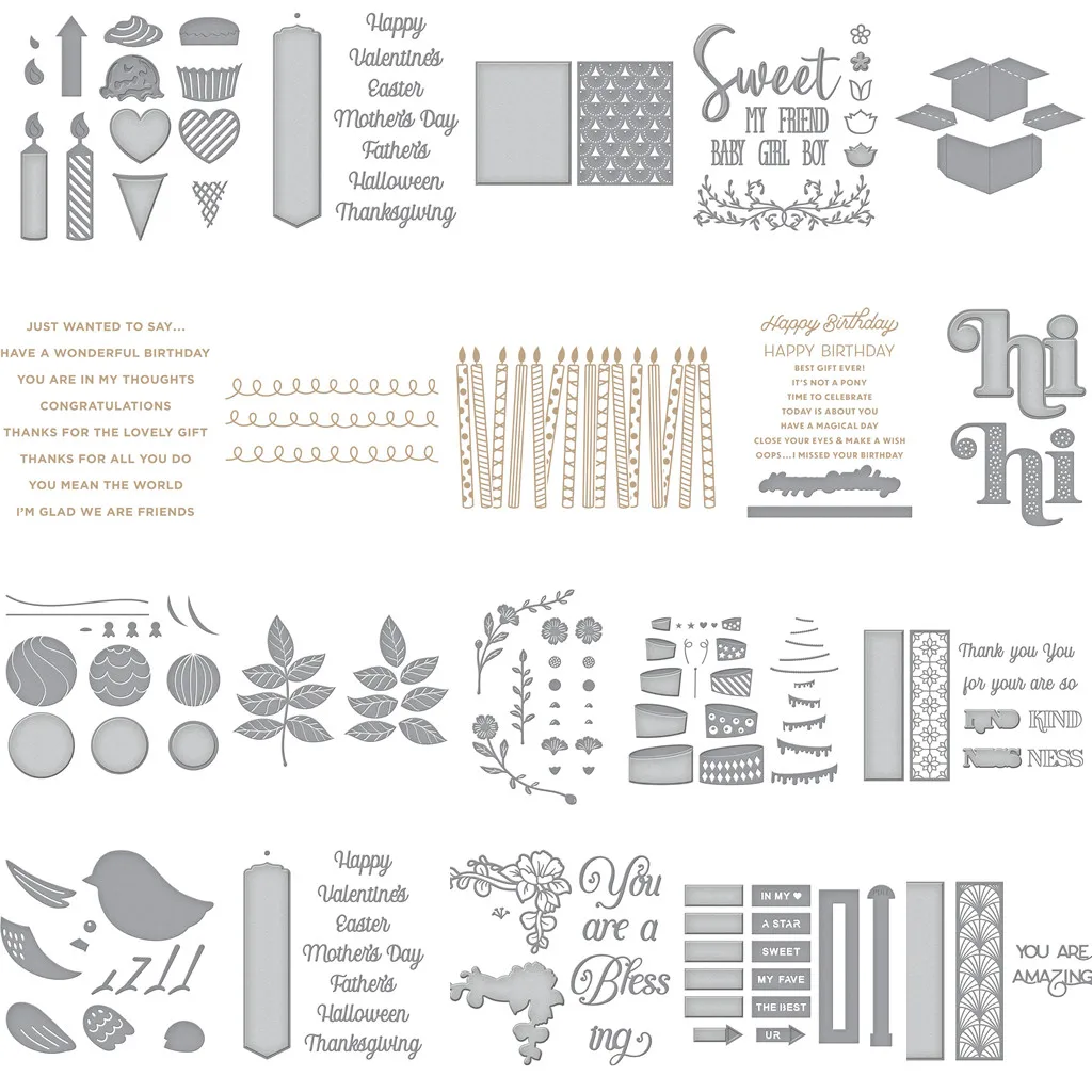 

New Dies 2022 Arrivals Birthday Hot Foil Metal Cutting Die Decor Scrapbooking Diy Craft Cut Card Paper Punch Embossing Handmade