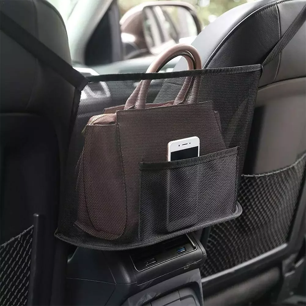 

Capacity Car Seat Net Pocket Handbag Purse Holder Bag Organizer Storage Pet Net Barrier Dog Pouch Between Back Seats