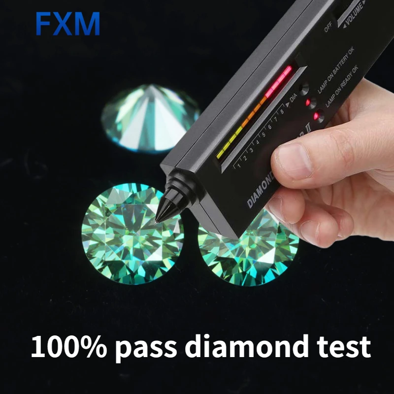 Зеленый Муассанит цвет 1 0 карата Круглые бриллианты в форме огранки драгоценные