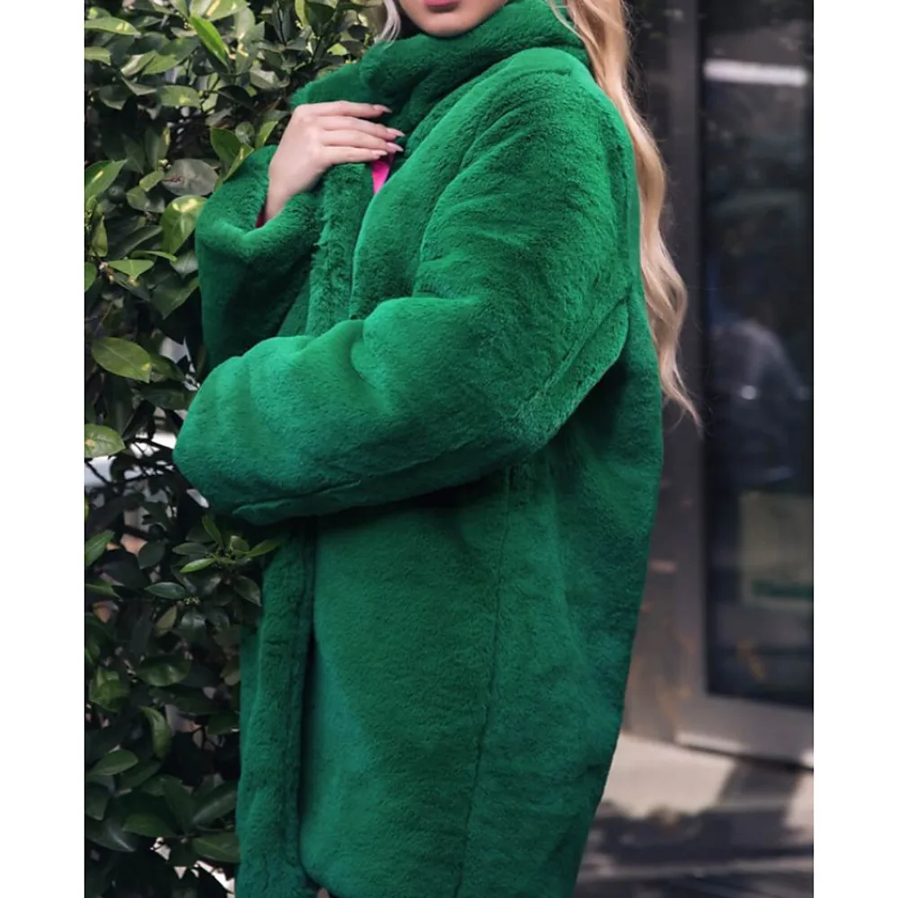 2023 Faux Fur Natural Mink Fur Coat Women's Winter Jacket New Fashion Overcoat Female High Quality Long Solid Warm Thick