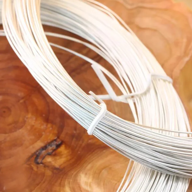 Drut srebrny Twarde okrągłe srebro próby 925 do biżuterii DIY Akcesoria drutu koralikowego 0 3 mm 4 5 8 1 2