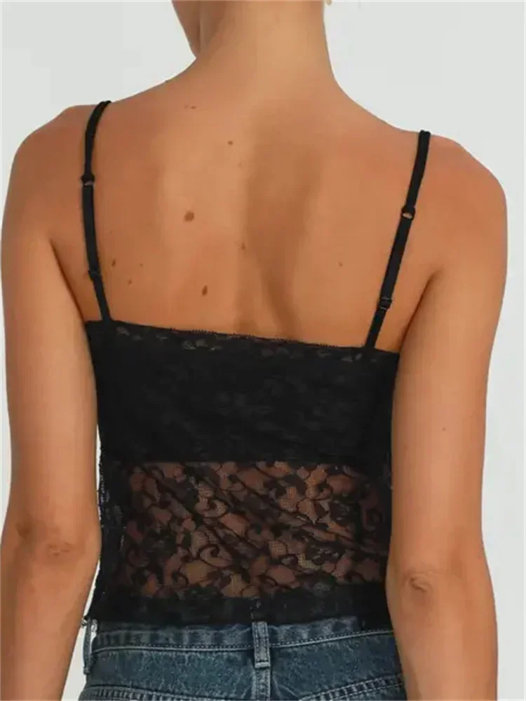 Женский Прозрачный Топ С Кружевной Отделкой CHRONSTYLE В Стиле Пэчворк Майка Без