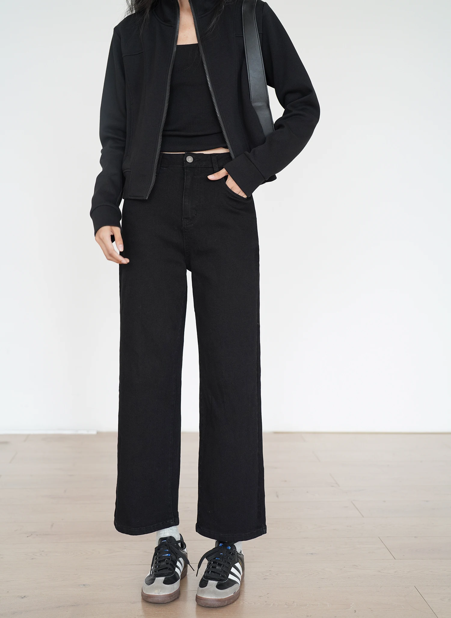 ZHISILAO черные хлопковые эластичные джинсы женские винтажные прямые джинсовые