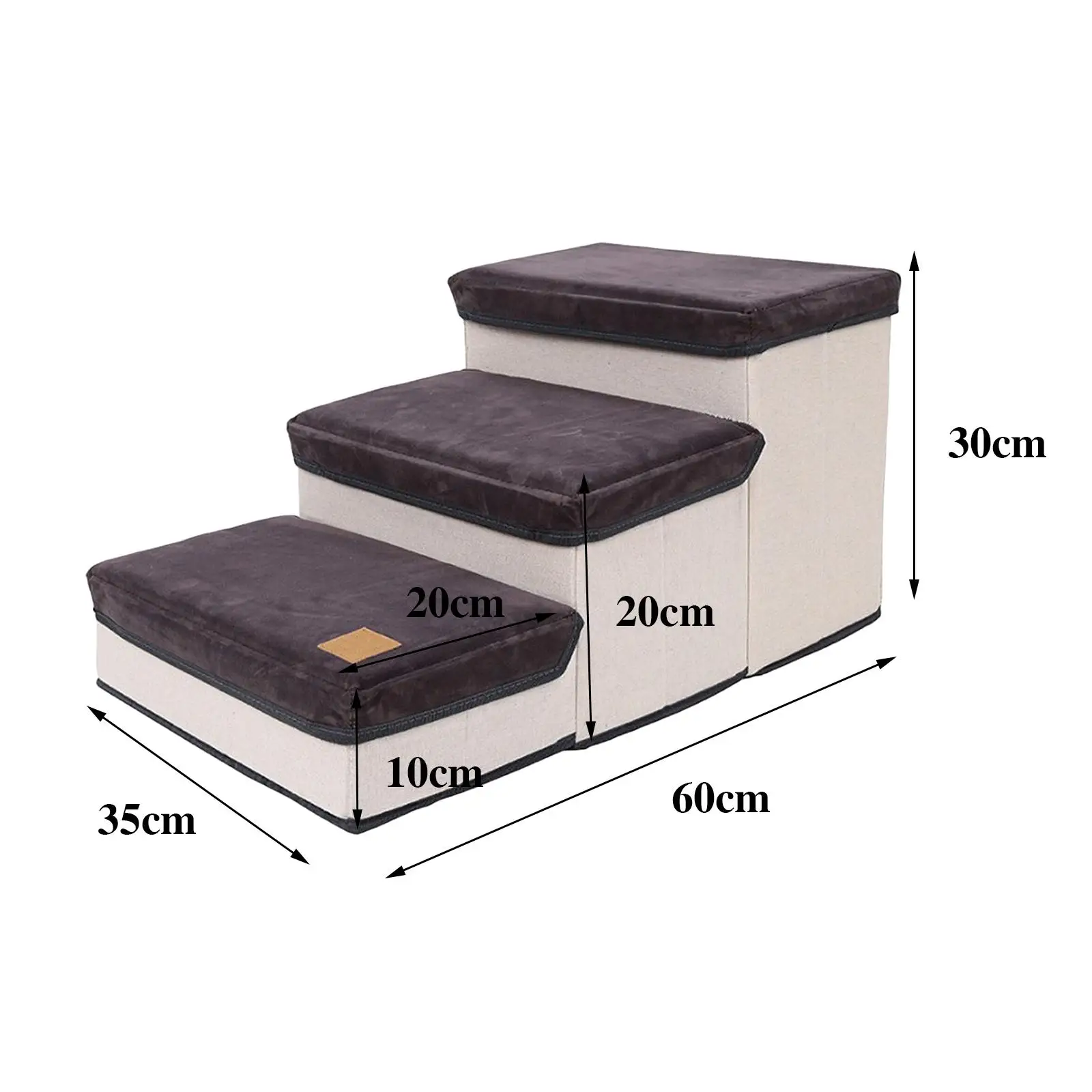 

3 Steps Pet Dog Stairs with Removable Cover Dogs Ladder Ramp Non Slip Breathable Couch Pet Supplies for Indoor Climbing Bed