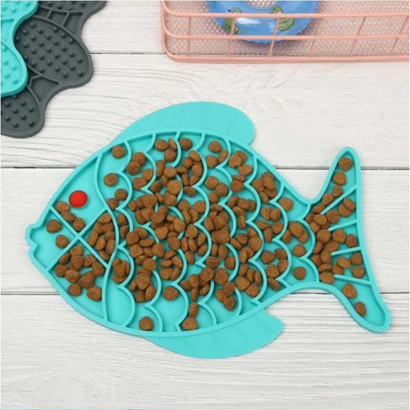 

Fish Shape Silicone Bowl Dog Lick Mat Slow Feeding Food Bowl For Small Medium Dogs Puppy Cat Treat Feeder Dispenser Pet Supplies